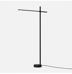 LedsC4 - Luminaria pie de salón TUBS LED 10.5W 3000K negro Marbre negro 403lm