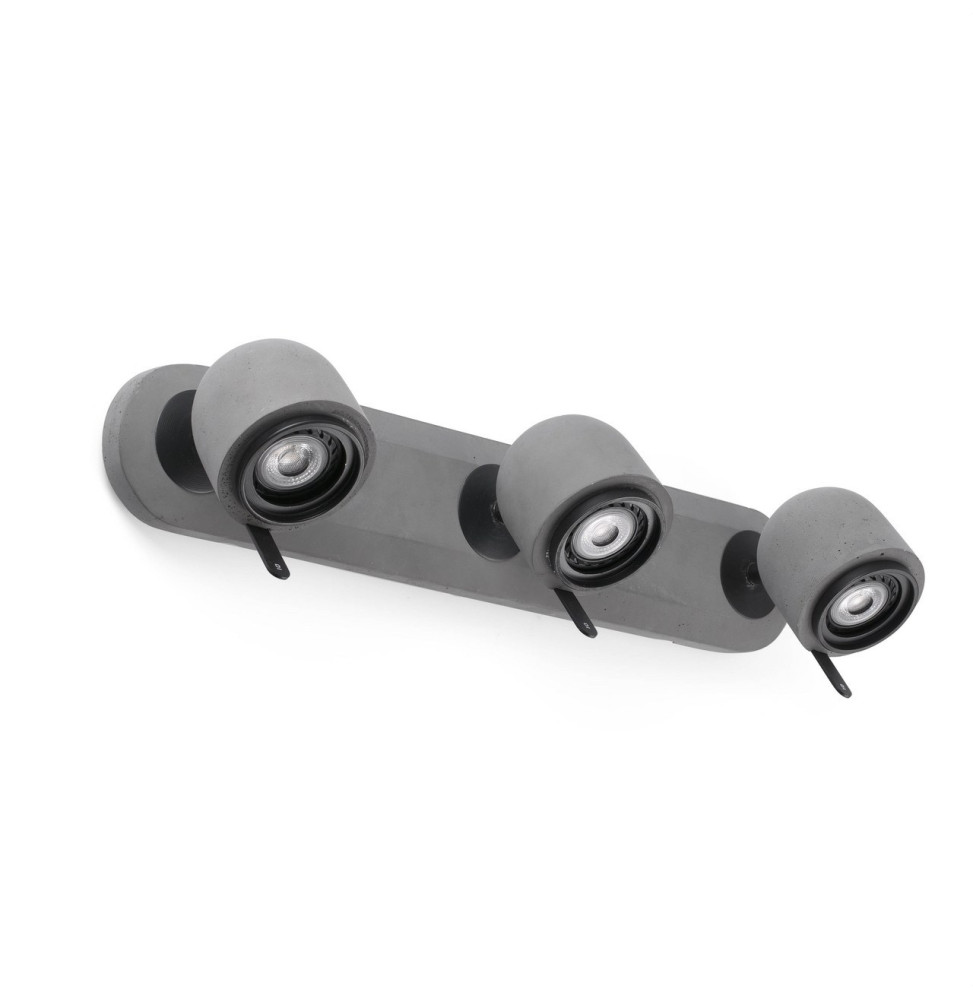 FARO - Aplique orientable STONE 3xGU10 led 8W gris piedra