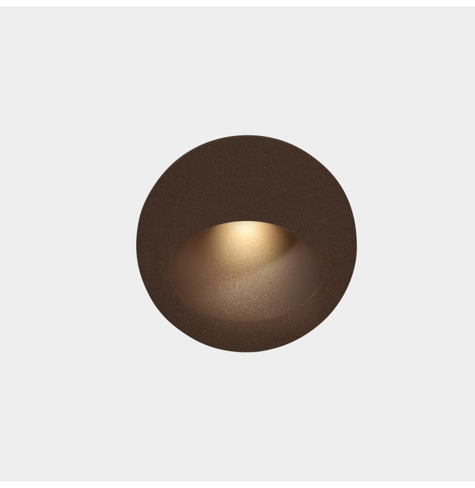 LedsC4 - Empotrable de pared IP66 Bat Round Oval LED 3 3000K 77lm marrón