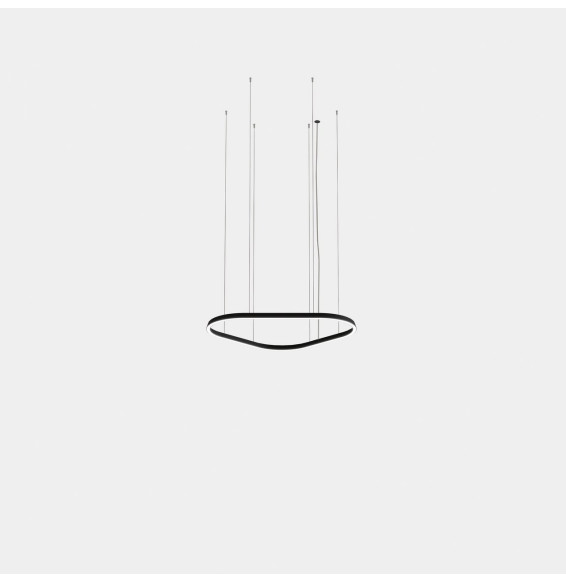 LedsC4 - Luminaria colgante triangular Geometric Mini 1000mm LED 64 blanco neutro 4000K 0-10V negro 4416lm