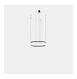 LedsC4 - Luminaria colgante cuadrada Geometric empotrable 1000x1000mm LED 72 blanco cálido 3000K DALI-2 negro 4609lm