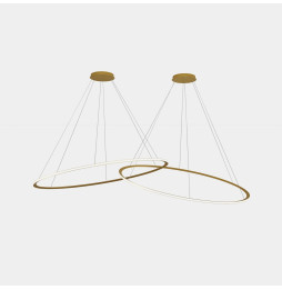 LedsC4 - Luminaria colgante circular Downward 2 Rings diámetro 2000 horizontal empotrable LED 516 blanco cálido 2400K ON-OFF 134