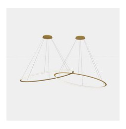 LedsC4 - Luminaria colgante circular Downward 2 Rings diámetro 2000 horizontal empotrable LED 516 blanco cálido 2400K ON-OFF 134