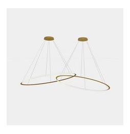 LedsC4 - Luminaria colgante circular Inward 2 Rings diámetro 2000 Horizontal empotrable LED 516 blanco cálido 2400K ON-OFF 11654