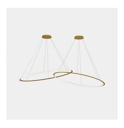 LedsC4 - Luminaria colgante circular Downward 2 Rings diámetro 2000 horizontal empotrable LED 516 blanco cálido 2400K 0-10V 1345