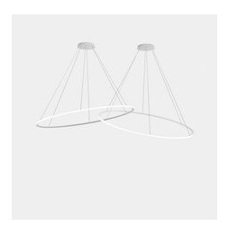 LedsC4 - Luminaria colgante circular Downward 2 Rings diámetro 2000 horizontal empotrable LED 516 blanco cálido 2400K 0-10V blan