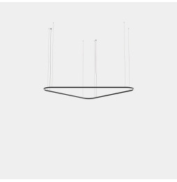 LedsC4 - Luminaria colgante triangular Geometric Mini 2500mm LED 168 blanco cálido 3000K 0-10V blanco 10849lm