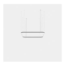LedsC4 - Luminaria colgante cuadrada Geometric Mini 2500x2500mm LED 195 blanco cálido 3000K DALI-2 negro 12529lm