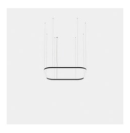 LedsC4 - Luminaria colgante cuadrada Geometric Mini 1600x1600mm LED 121 blanco cálido 3000K DALI-2 negro 7777lm