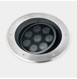 LedsC4 - Empotrable de suelo IP66-IP67 Gea Power LED Pro diámetro 300mm Comfort LED 18 blanco neutro 4000K DALI-2/PUSH acero ino