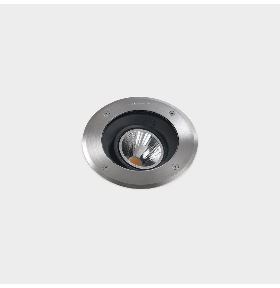 LedsC4 - Empotrable de suelo IP65-IP67 Gea Technopolymer diámetro 125mm LED 7.7 blanco cálido 3000K ON-OFF acero inoxidable AISI