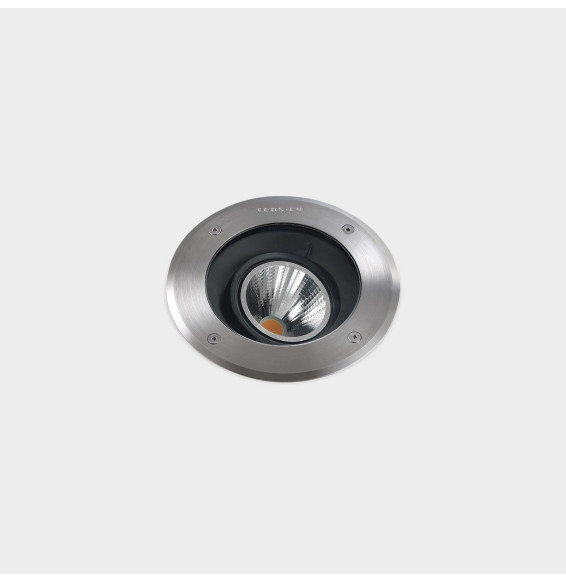 LedsC4 - Empotrable de suelo IP65-IP67 Gea Technopolymer diámetro 125mm LED 7.7 blanco cálido 3000K ON-OFF acero inoxidable AISI