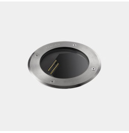 LedsC4 - Empotrable de suelo IP65-IP67 Gea pared 185mm LED 18.5 blanco cálido 2700K DALI-2 acero inoxidable AISI 316 618lm