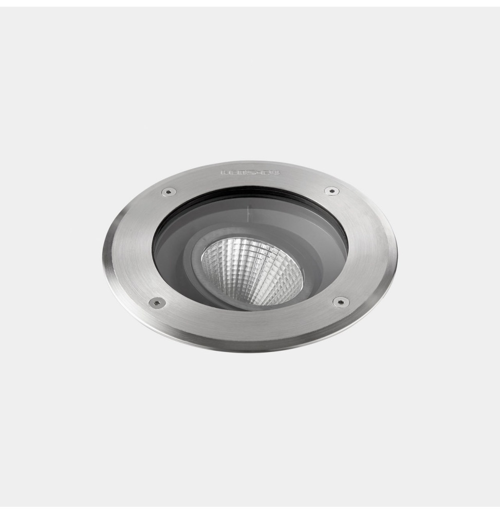 LedsC4 - Empotrable de suelo IP65-IP67 Gea Cob 223mm LED 26.7 blanco cálido 2700K DALI-2 acero inoxidable AISI 316 2262lm