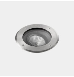 LedsC4 - Empotrable de suelo IP65-IP67 Gea Cob 223mm LED 26.7 blanco cálido 2700K DALI-2 acero inoxidable AISI 316 2262lm