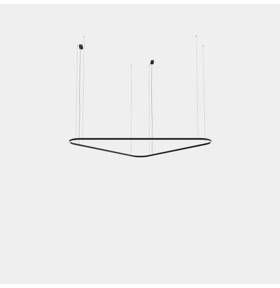 LedsC4 - Luminaria colgante triangular Geometric superficie 2500mm LED 168 blanco neutro 4000K ON-OFF oro 11717lm