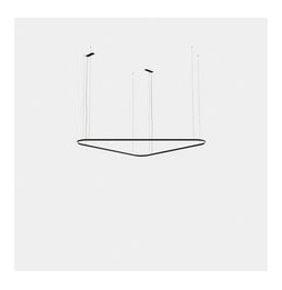 LedsC4 - Luminaria colgante triangular Geometric empotrable 2500mm LED 168 blanco cálido 2700K DALI-2 oro 9981lm