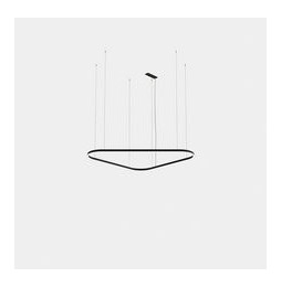 LedsC4 - Luminaria colgante triangular Geometric empotrable 1600mm LED 106 blanco cálido 2700K ON-OFF blanco 6250lm