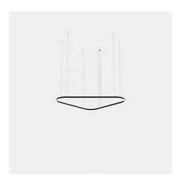 LedsC4 - Luminaria colgante triangular Geometric Mini doble LED 212 blanco neutro 4000K DALI-2 oro 14672lm