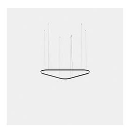 LedsC4 - Luminaria colgante triangular Geometric Mini doble LED 212 blanco cálido 3000K ON-OFF negro 13586lm