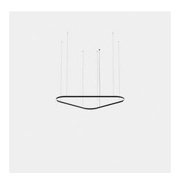 LedsC4 - Luminaria colgante triangular Geometric Mini doble LED 212 blanco cálido 3000K DALI-2 negro 13586lm