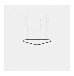 LedsC4 - Luminaria colgante triangular Geometric Mini doble LED 212 blanco cálido 2700K DALI-2 oro 12500lm