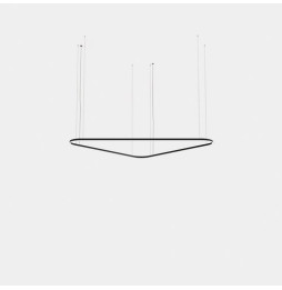 LedsC4 - Luminaria colgante triangular Geometric Mini 2500mm LED 168 blanco neutro 4000K 0-10V oro 11717lm