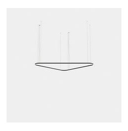 LedsC4 - Luminaria colgante triangular Geometric Mini 2500mm LED 168 blanco neutro 4000K DALI-2 negro 11717lm