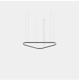 LedsC4 - Luminaria colgante triangular Geometric Mini 1600mm LED 106 blanco neutro 4000K 0-10V blanco 7336lm