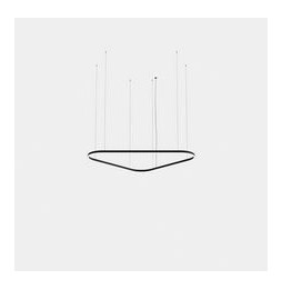 LedsC4 - Luminaria colgante triangular Geometric Mini 1600mm LED 106 blanco neutro 4000K DALI-2 oro 7336lm