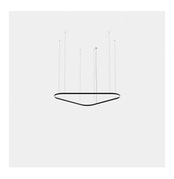 LedsC4 - Luminaria colgante triangular Geometric Mini 1600mm LED 106 blanco neutro 4000K DALI-2 negro 7336lm