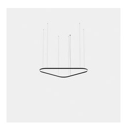 LedsC4 - Luminaria colgante triangular Geometric Mini 1600mm LED 106 blanco cálido 3000K ON-OFF oro 6793lm