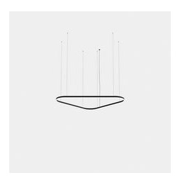LedsC4 - Luminaria colgante triangular Geometric Mini 1600mm LED 106 blanco cálido 3000K DALI-2 oro 6793lm