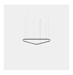 LedsC4 - Luminaria colgante triangular Geometric Mini 1600mm LED 106 blanco cálido 2700K 0-10V blanco 6250lm