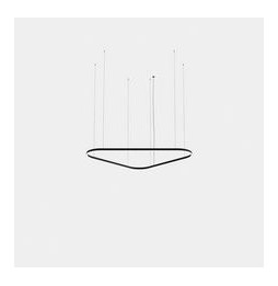 LedsC4 - Luminaria colgante triangular Geometric Mini 1600mm LED 106 blanco cálido 2700K ON-OFF oro 6250lm