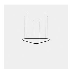 LedsC4 - Luminaria colgante triangular Geometric Mini 1600mm LED 106 blanco cálido 2700K ON-OFF blanco 6250lm