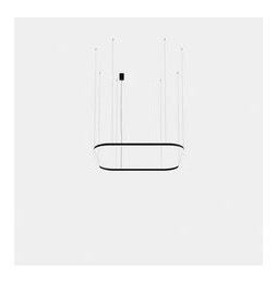 LedsC4 - Luminaria colgante cuadrada Geometric empotrable 1600x1600mm LED 121 blanco cálido 3000K ON-OFF negro 7777lm