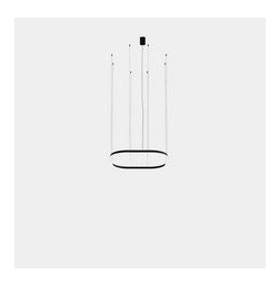 LedsC4 - Luminaria colgante cuadrada Geometric empotrable 1000x1000mm LED 72 blanco cálido 2700K DALI-2 negro 4240lm