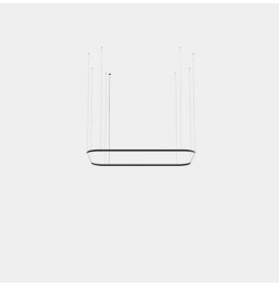LedsC4 - Luminaria colgante rectangular Geometric Mini 2500x1600mm LED 157 blanco neutro 4000K DALI-2 negro 10965lm