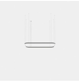 LedsC4 - Luminaria colgante rectangular Geometric Mini 2500x1600mm LED 157 blanco cálido 3000K DALI-2 oro 10153lm