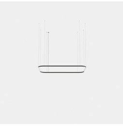 LedsC4 - Luminaria colgante rectangular Geometric Mini 2500x1600mm LED 157 blanco cálido 2700K DALI-2 blanco 9341lm