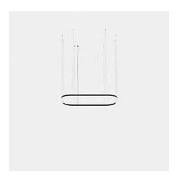 LedsC4 - Luminaria colgante rectangular Geometric Mini 1600x1000mm LED 255 blanco cálido 3000K ON-OFF negro 16489lm