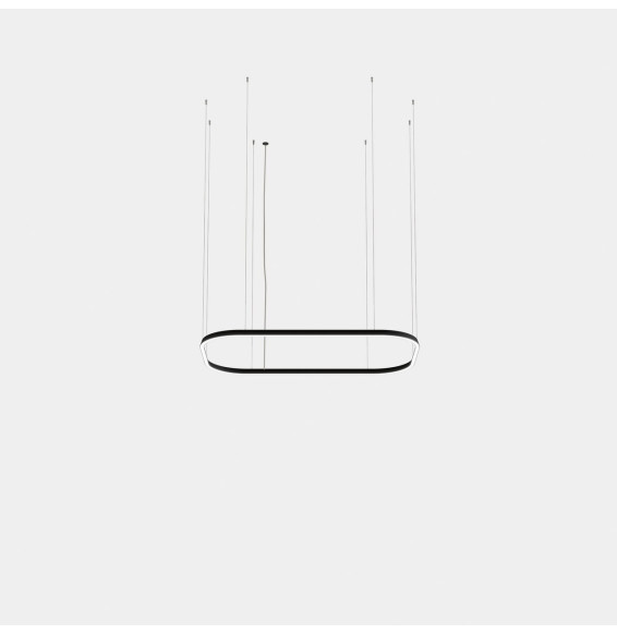 LedsC4 - Luminaria colgante rectangular Geometric Mini 1600x1000mm LED 255 blanco cálido 3000K DALI-2 negro 16489lm