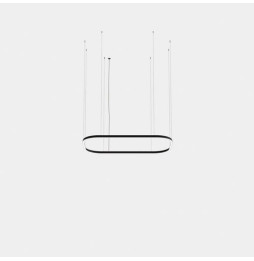 LedsC4 - Luminaria colgante rectangular Geometric Mini 1600x1000mm LED 255 blanco cálido 3000K DALI-2 negro 16489lm