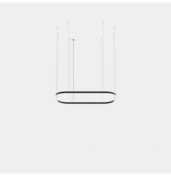 LedsC4 - Luminaria colgante rectangular Geometric Mini 1600x1000mm LED 255 blanco cálido 2700K ON-OFF negro 15170lm