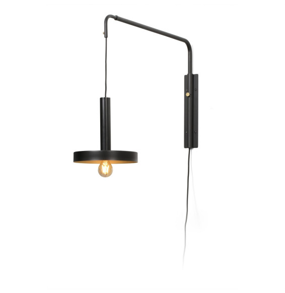 FARO - Aplique extensible WHIZZ 1xE27 negro/oro satinado