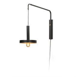 FARO - Aplique extensible WHIZZ 1xE27 negro/oro satinado