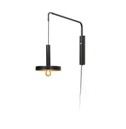 FARO - Aplique extensible WHIZZ 1xE27 negro/oro satinado