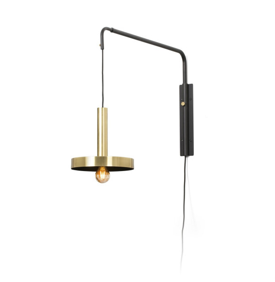 FARO - Aplique extensible WHIZZ 1xE27 oro satinado/negro