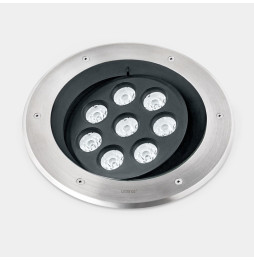 LedsC4 - Empotrable de suelo IP66-IP67 Gea Power LED Pro diámetro 300mm Efficiency LED 9.8 RGBW DMX RDM acero inoxidable AISI 31
